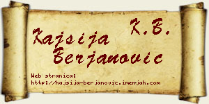 Kajsija Berjanović vizit kartica